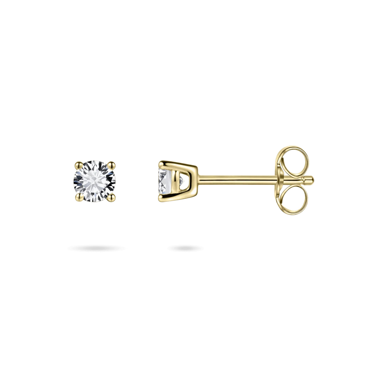 Gisser Gold Plated Cubic Zirconia 3mm Stud Earring