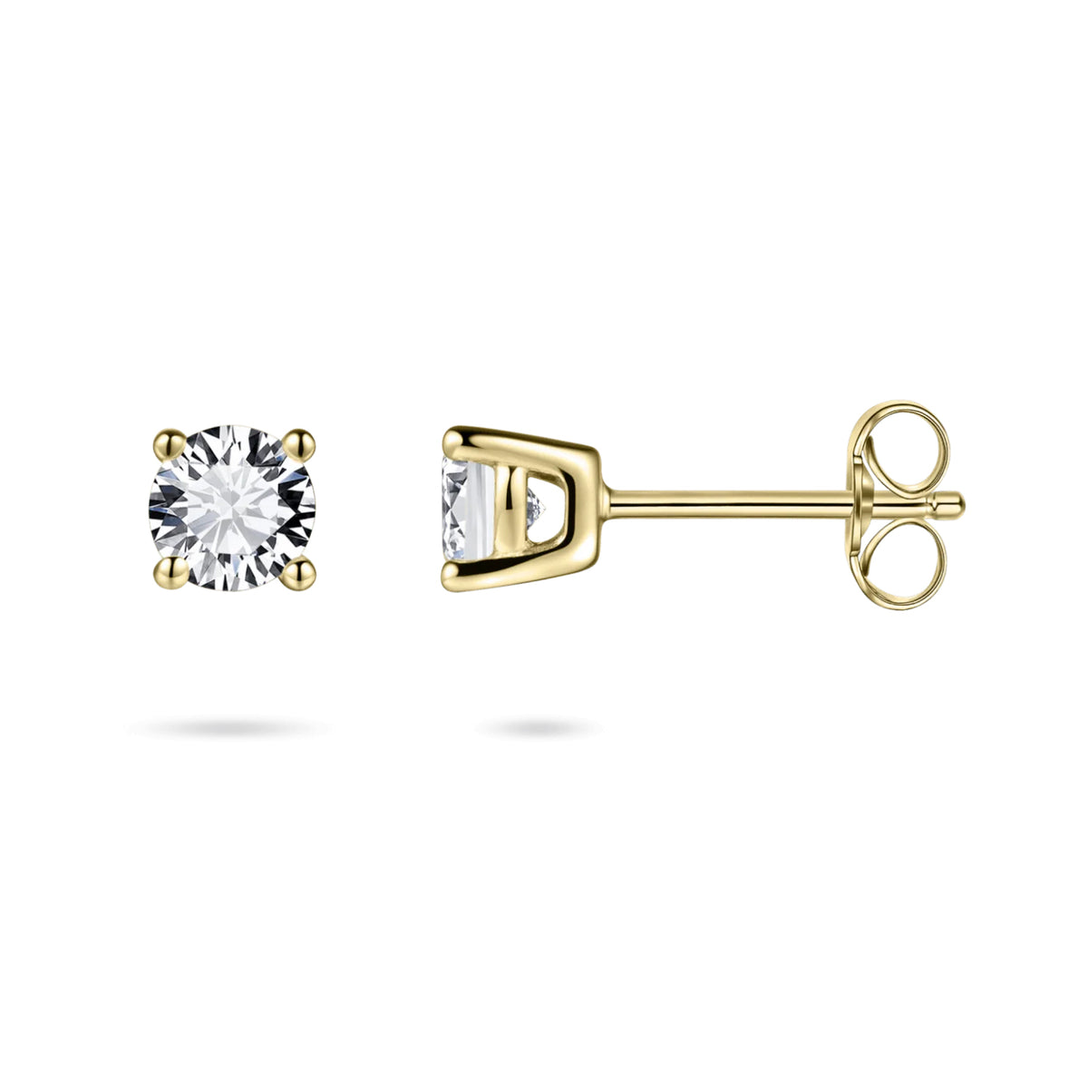 Gisser 18ct Gold Plated Cubic Zirconia 5mm Stud Earring