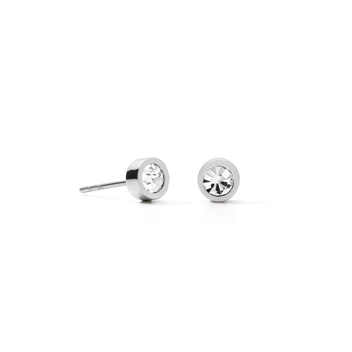 Coeur de Lion Sparkling Dot Stainless Steel Clear Crystal Stud Earring