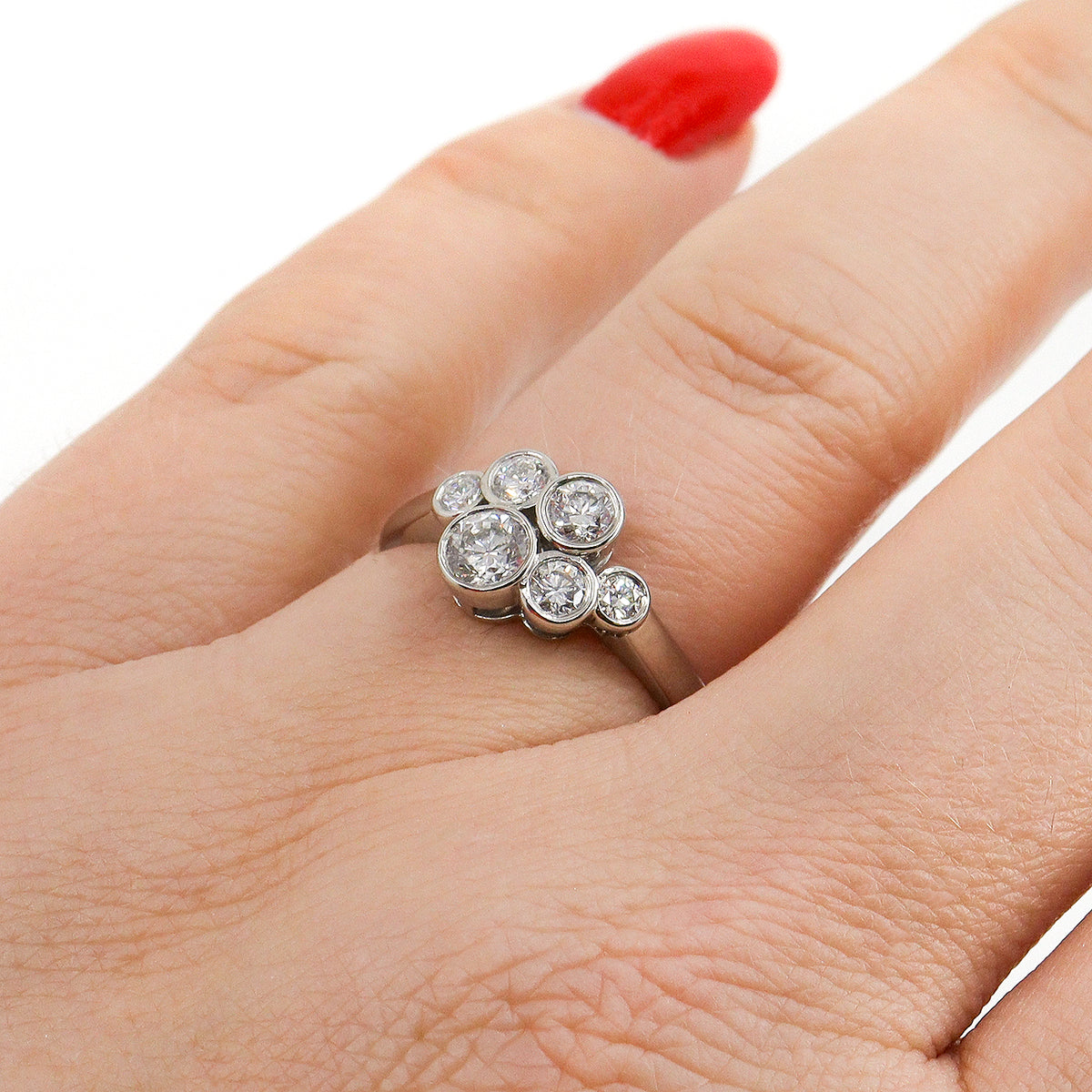 Platinum Diamond Contemporary Scatter Ring