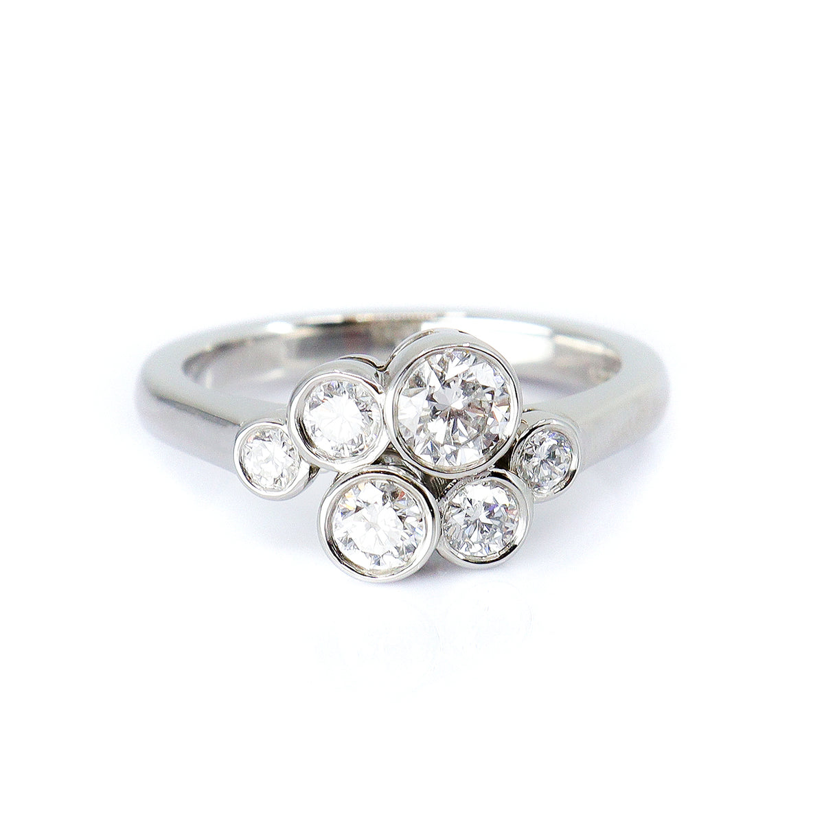 Platinum Diamond Contemporary Scatter Ring