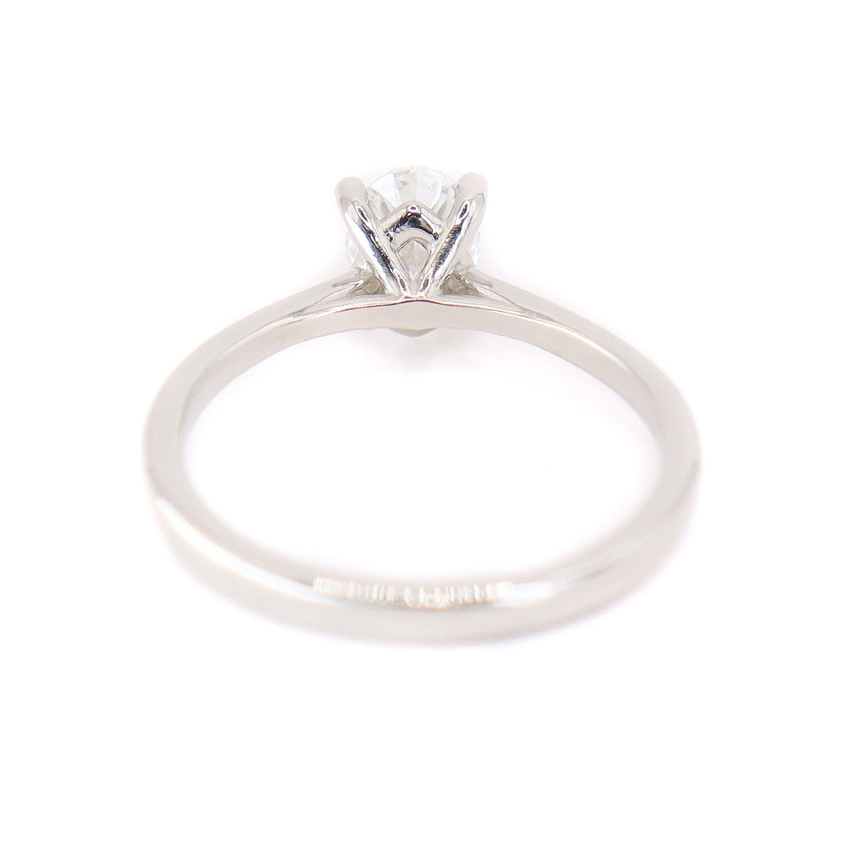 Platinum Certificated Oval Cut 0.70ct Diamond Solitaire Ring