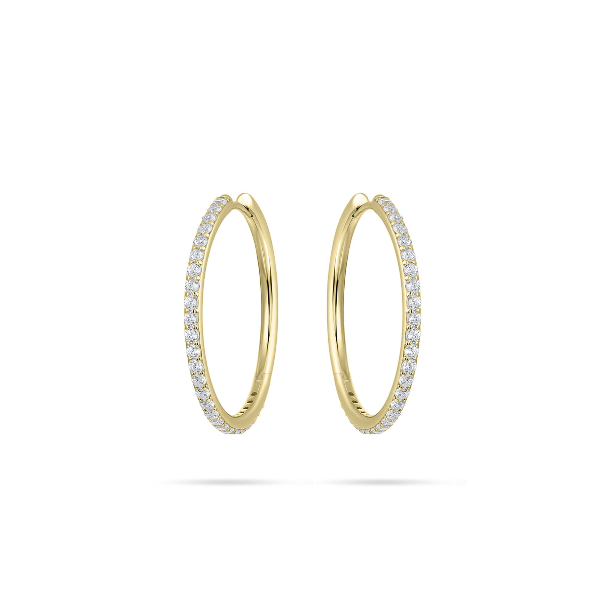 Gisser Gold Plated Sparkling Statement 30mm Hoop Earrings