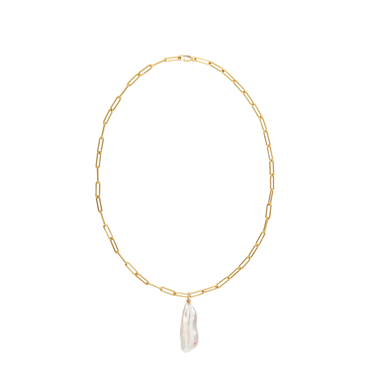 ORA 14ct Gold Plated Aetia Long Baroque Pearl Necklace