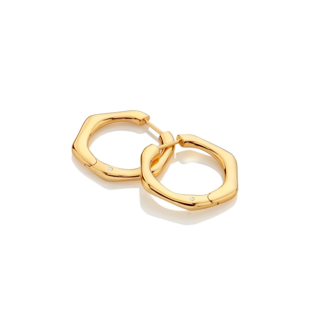 Hot Diamonds Gold Plated Fluid Hoop Earrings