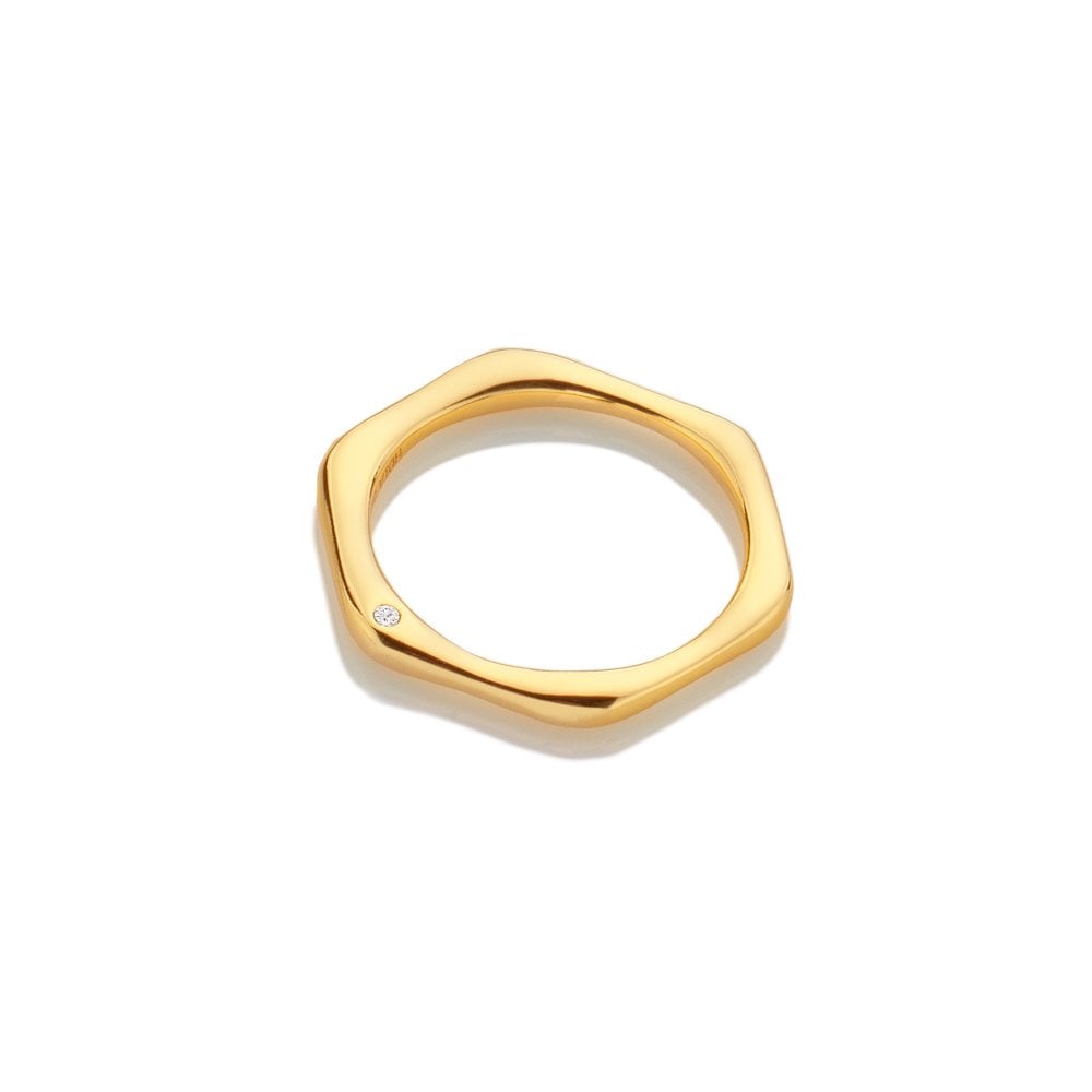 Hot Diamond Gold Plated Fluid Ring