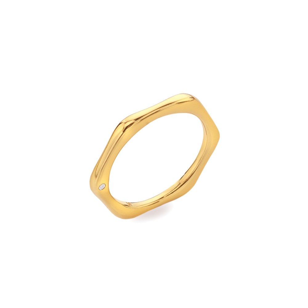 Hot Diamond Gold Plated Fluid Ring