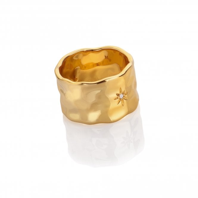 Hot Diamonds Gold Plated Lunar Statement Ring