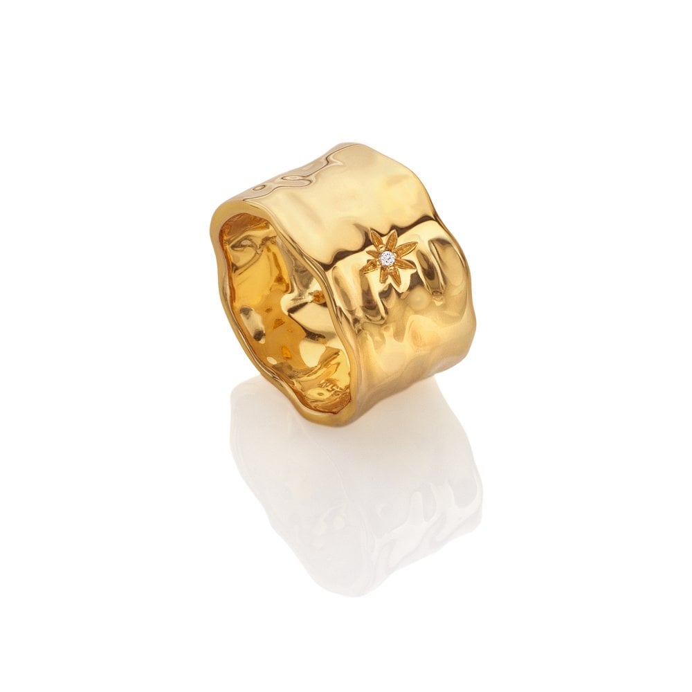 Hot Diamonds Gold Plated Lunar Statement Ring