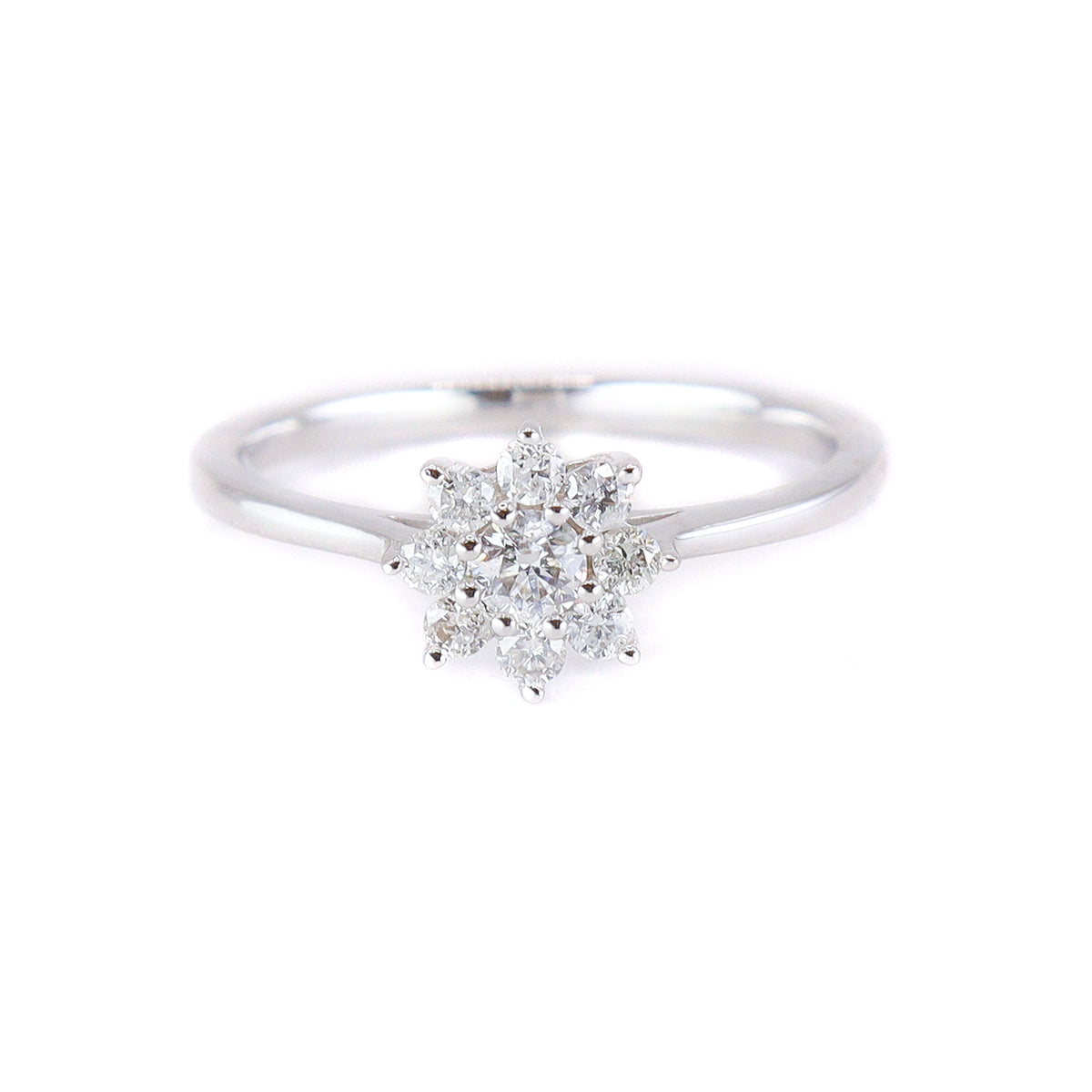 18ct White Gold Diamond Cluster Ring