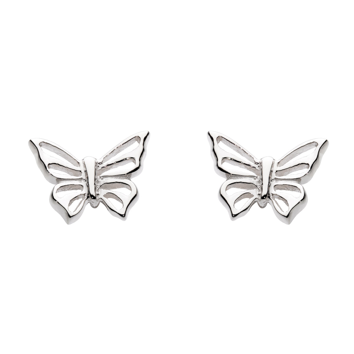 Dew Sterling Silver Butterfly Studs