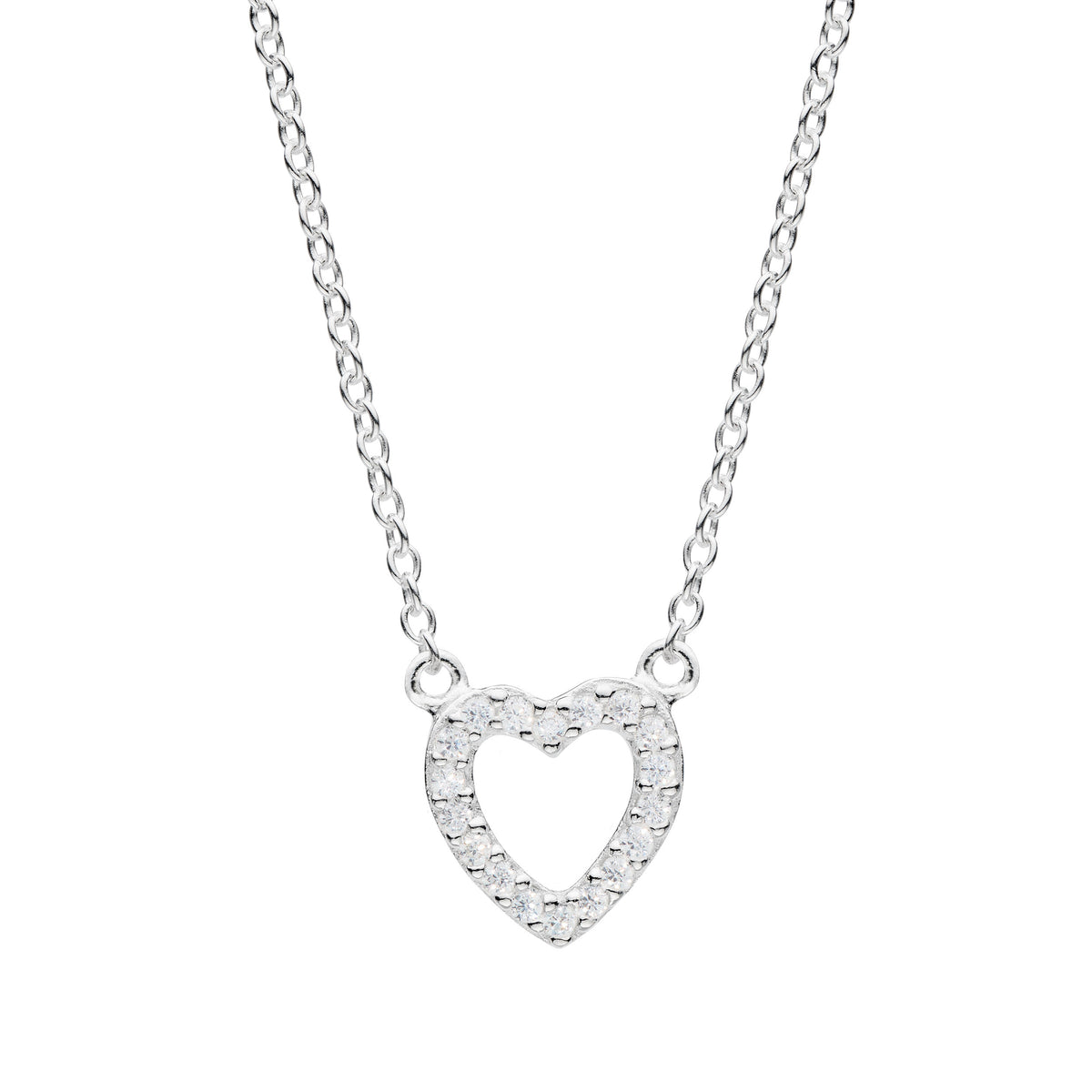 Dew Open Heart Cubic Zirconia Necklace