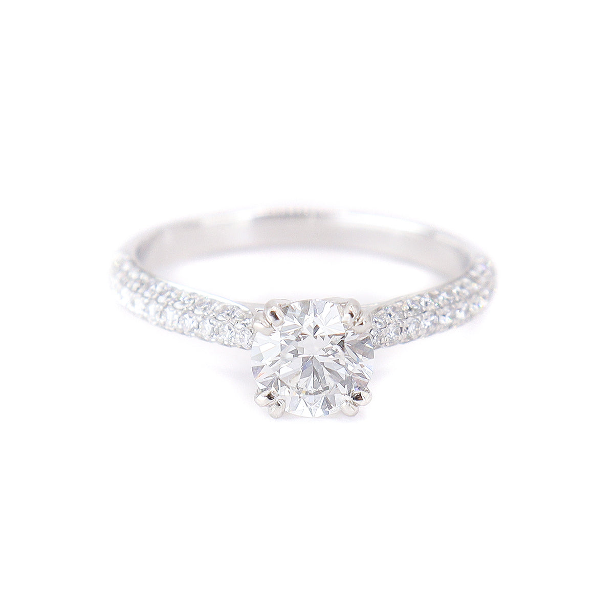 Platinum Certificated Round Brilliant Cut 0.80ct + 0.38ct Diamond Solitaire Ring