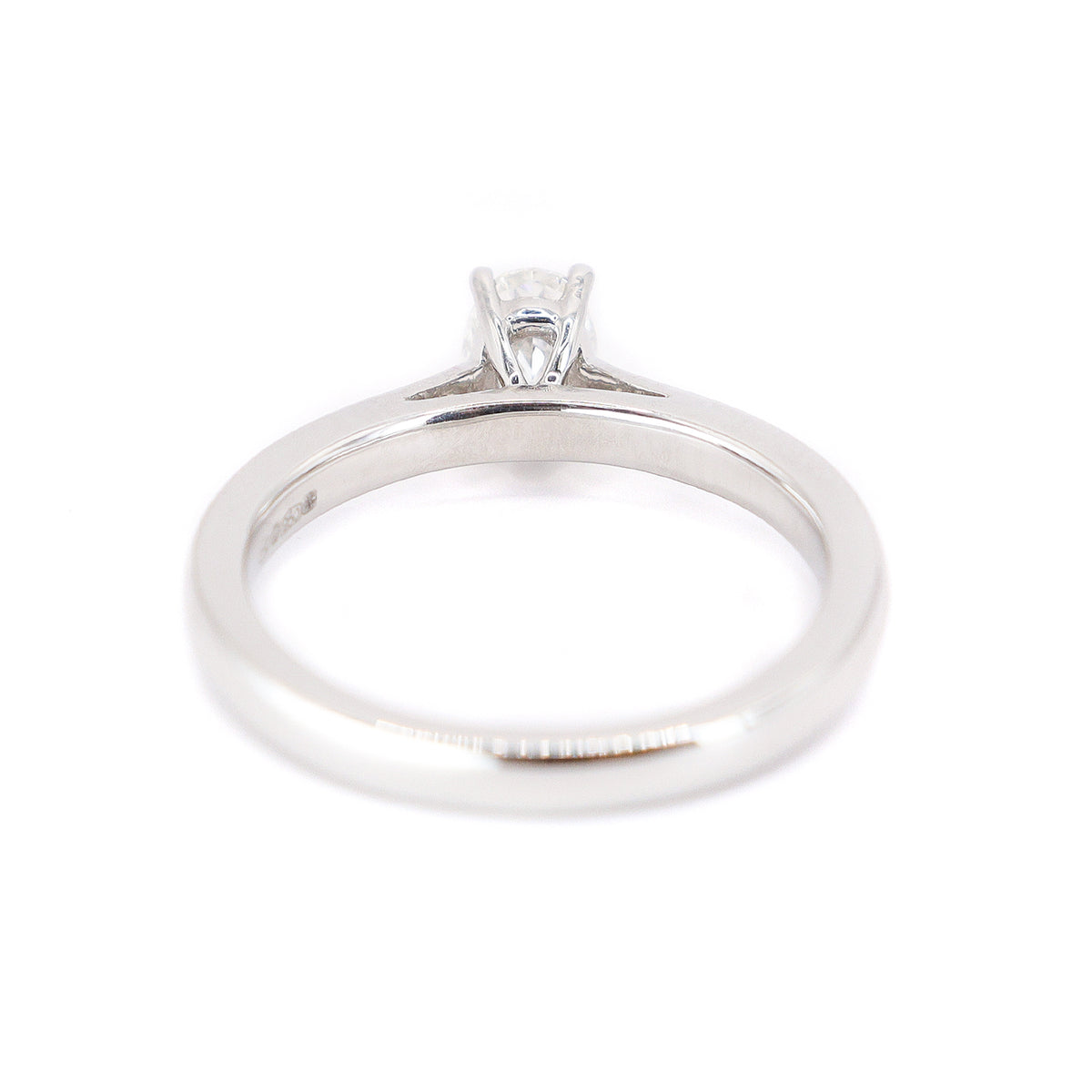 Platinum Certificated Oval Cut 0.41ct Diamond Solitaire Ring