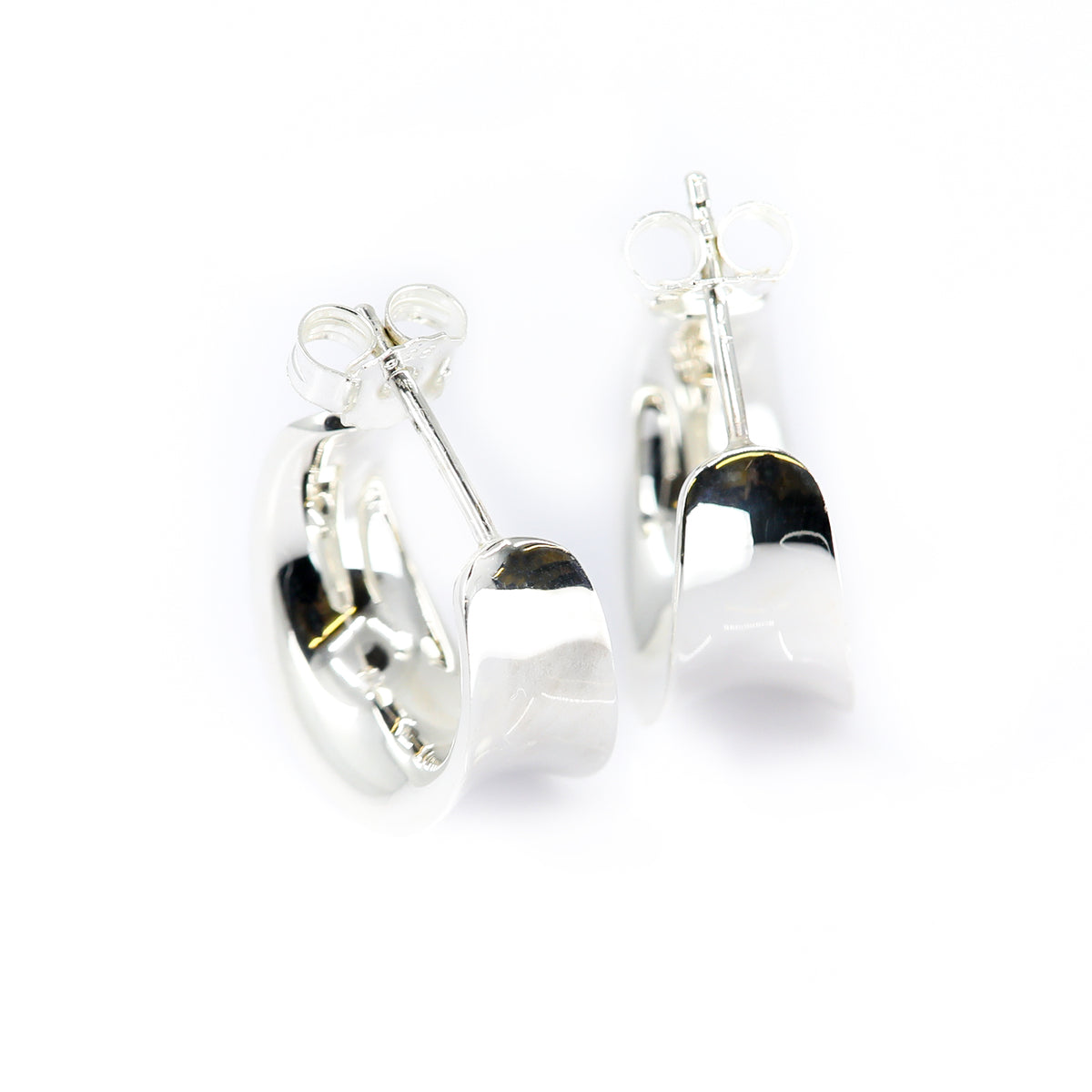 Lumi Sterling Silver Concave Modern Hoops