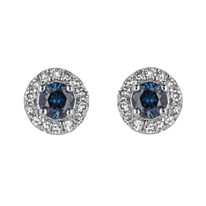 9ct White Gold Sapphire & Diamond Earrings