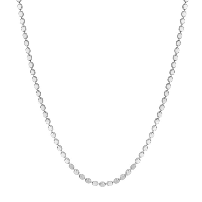 9ct White Gold Diamond Cut Ball Chain