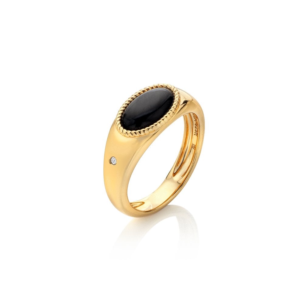 Hot Diamonds Black Onyx Oval Ring