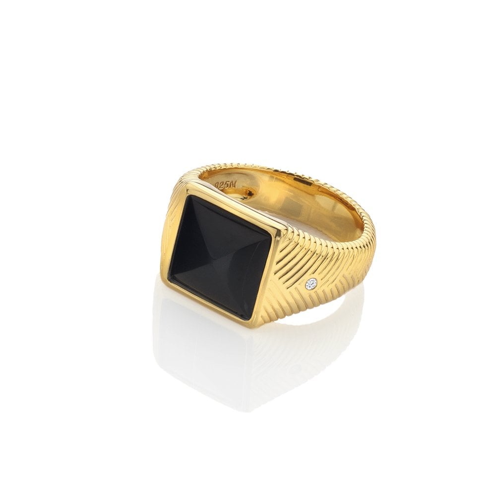 Hot Diamonds Black Onyx Signet Ring