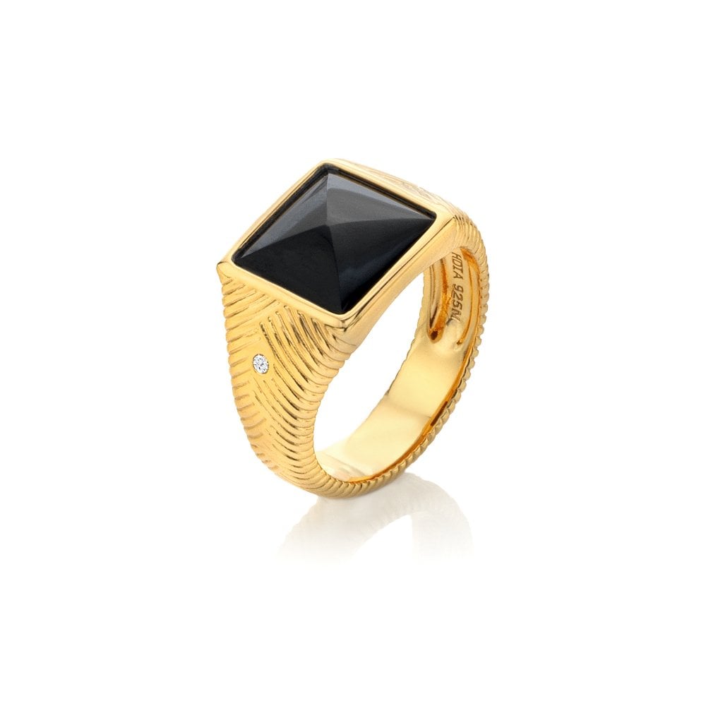 Hot Diamonds Black Onyx Signet Ring