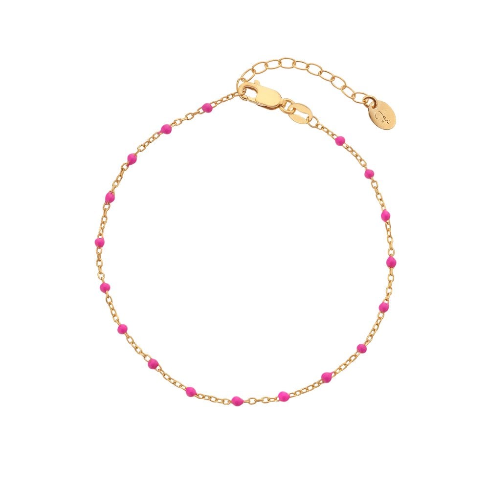 Hot Diamonds Gold Plated Pink Ocean Bracelet