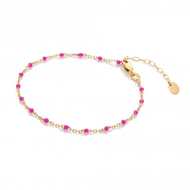 Hot Diamonds Gold Plated Pink Ocean Bracelet