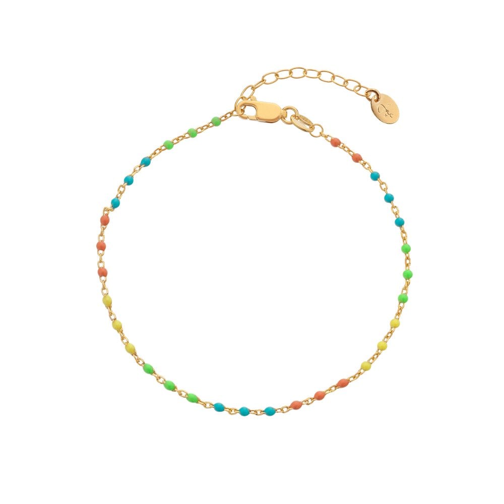 Hot Diamonds Gold Plated Multi Coloured Ocean Bracelet