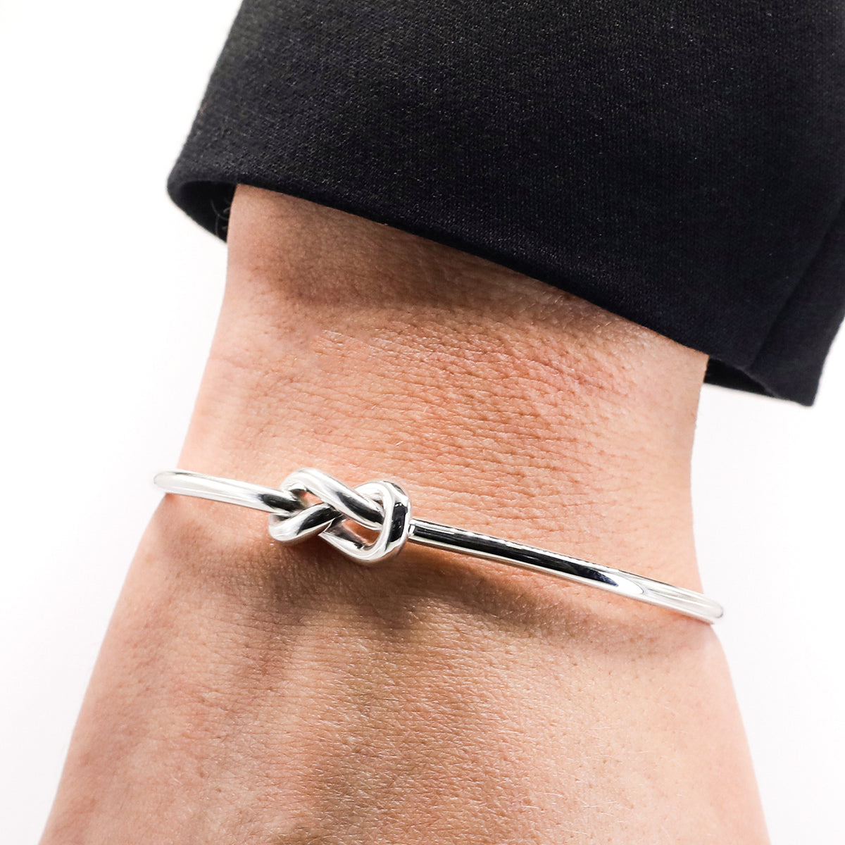 Lumi Sterling Silver Love Knot Bangle