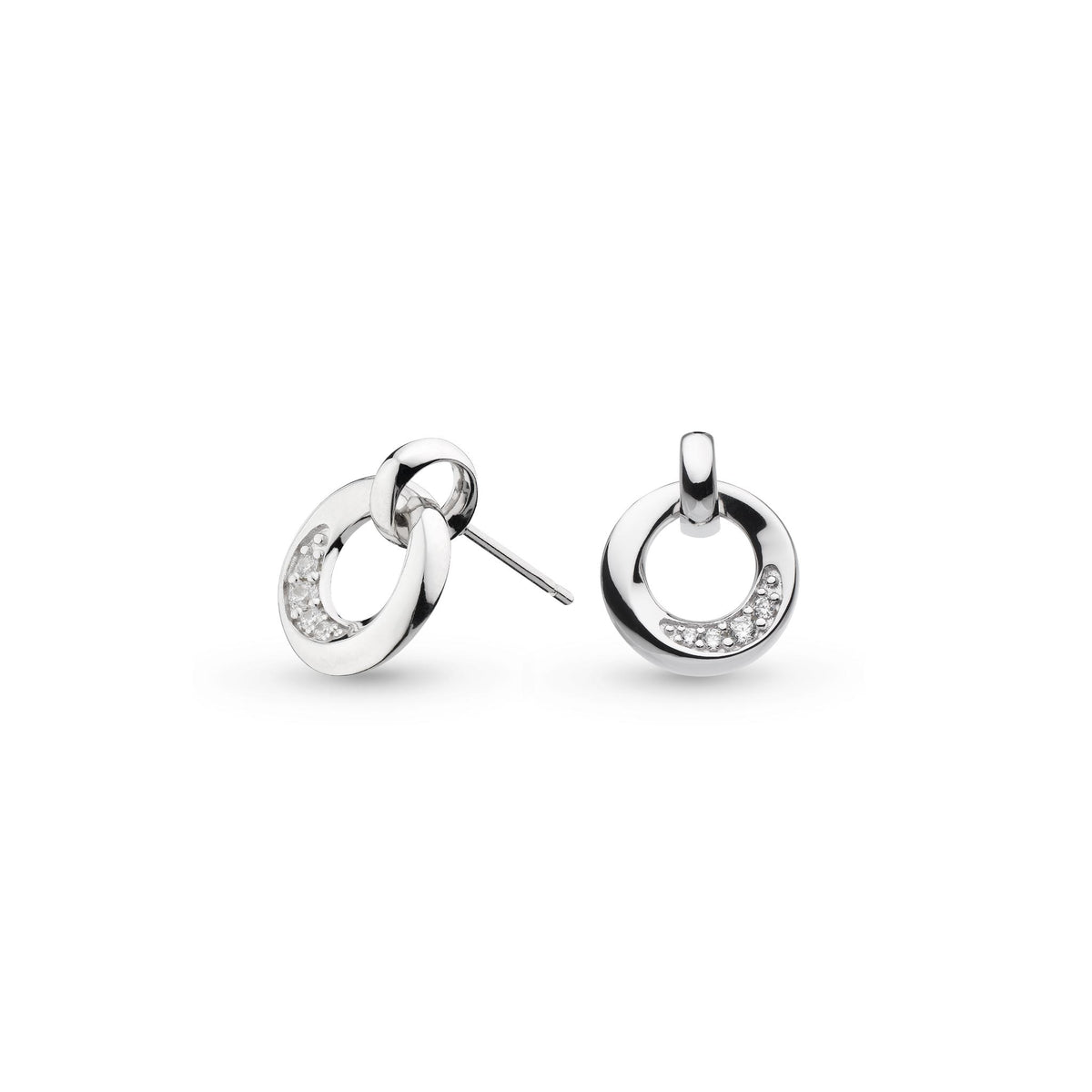 Kit Heath Bevel Cirque Link Pavé Stud Earrings