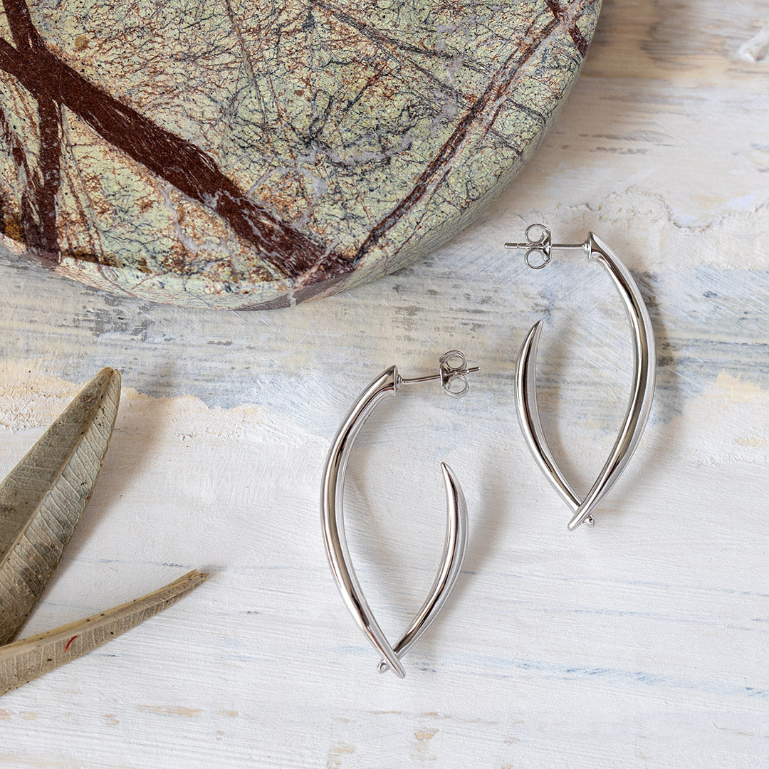 Kit Heath Entwine Twine Twist Link Grande Hoop Earrings