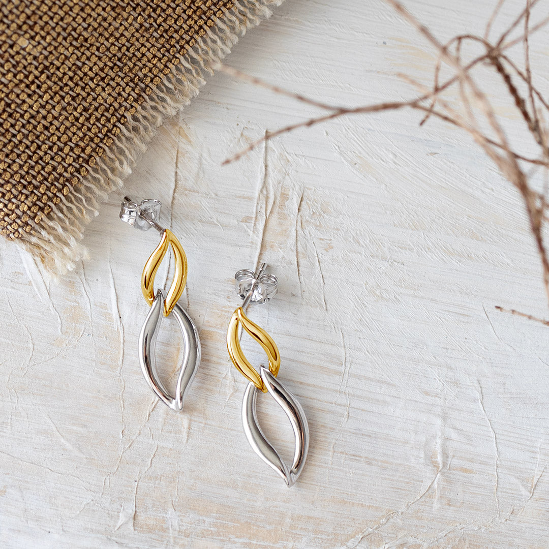 Kit Heath Entwine Twine Link Golden Drop Earrings