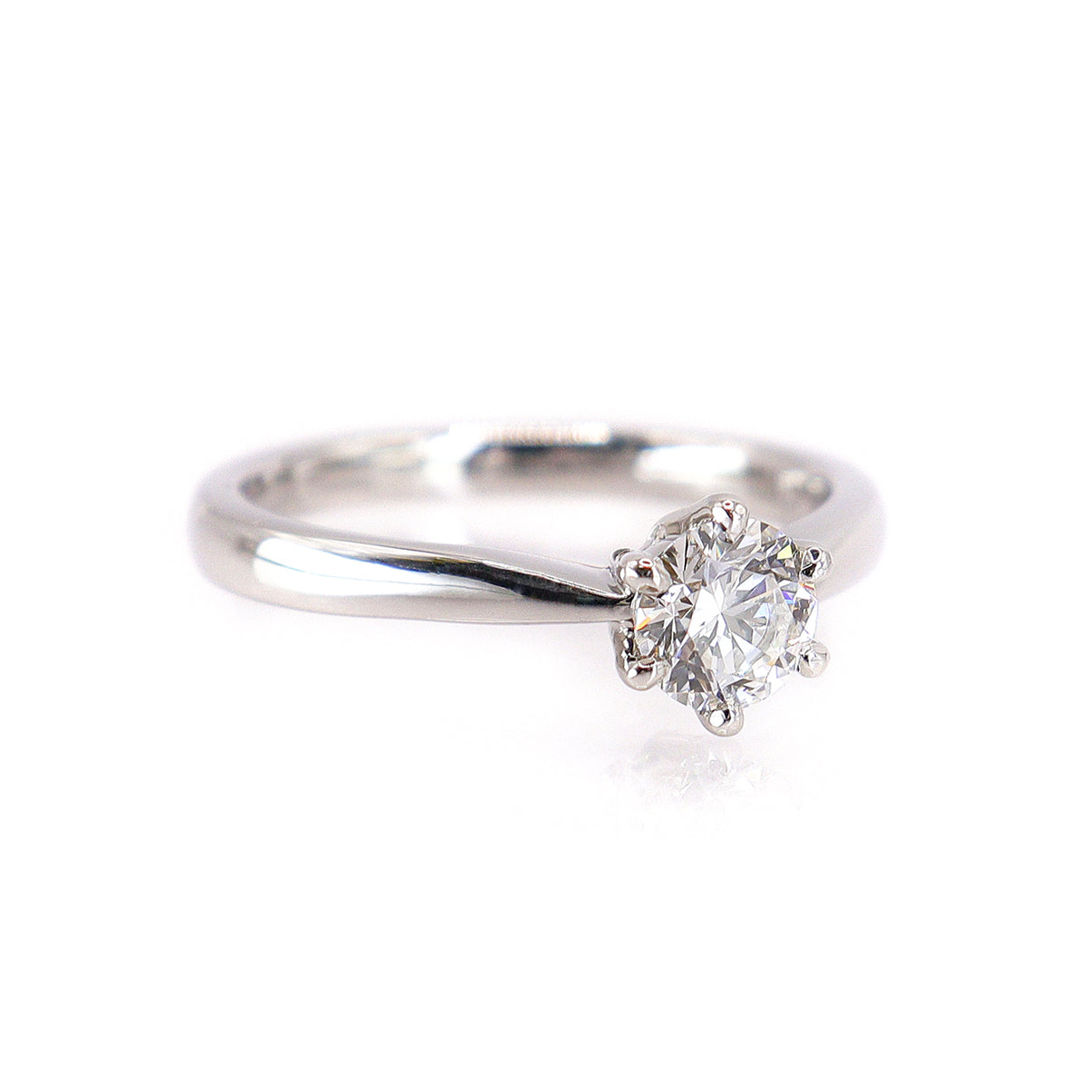 Platinum Lab Grown Certificated Round Brilliant Cut 0.55ct Diamond Solitaire Ring