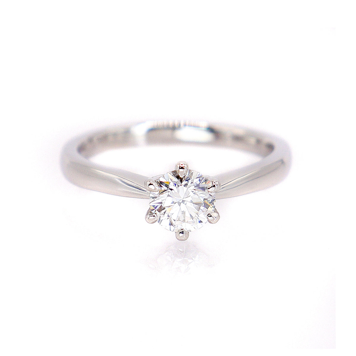 Platinum Lab Grown Certificated Round Brilliant Cut 0.55ct Diamond Solitaire Ring