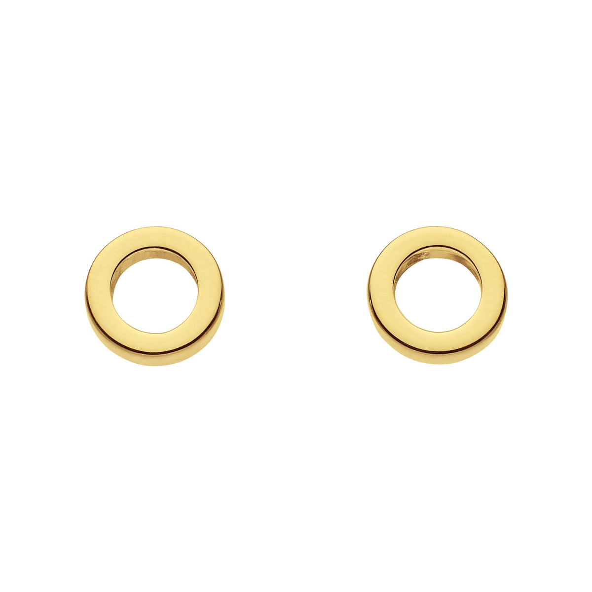 Dew Golden Open Circle Stud Earrings