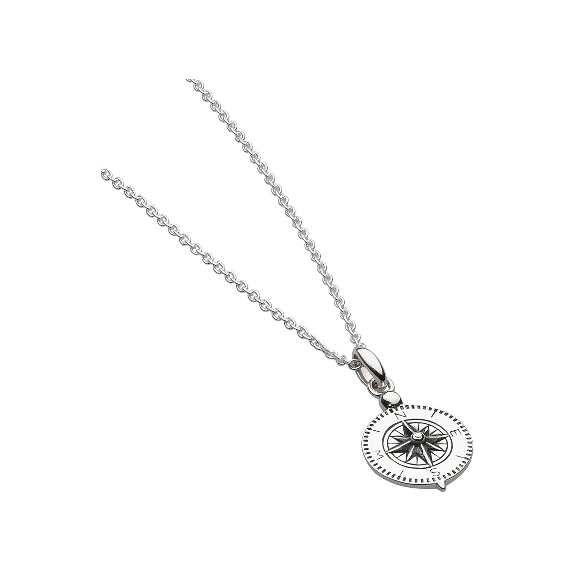 Sterling Silver Compass Necklace