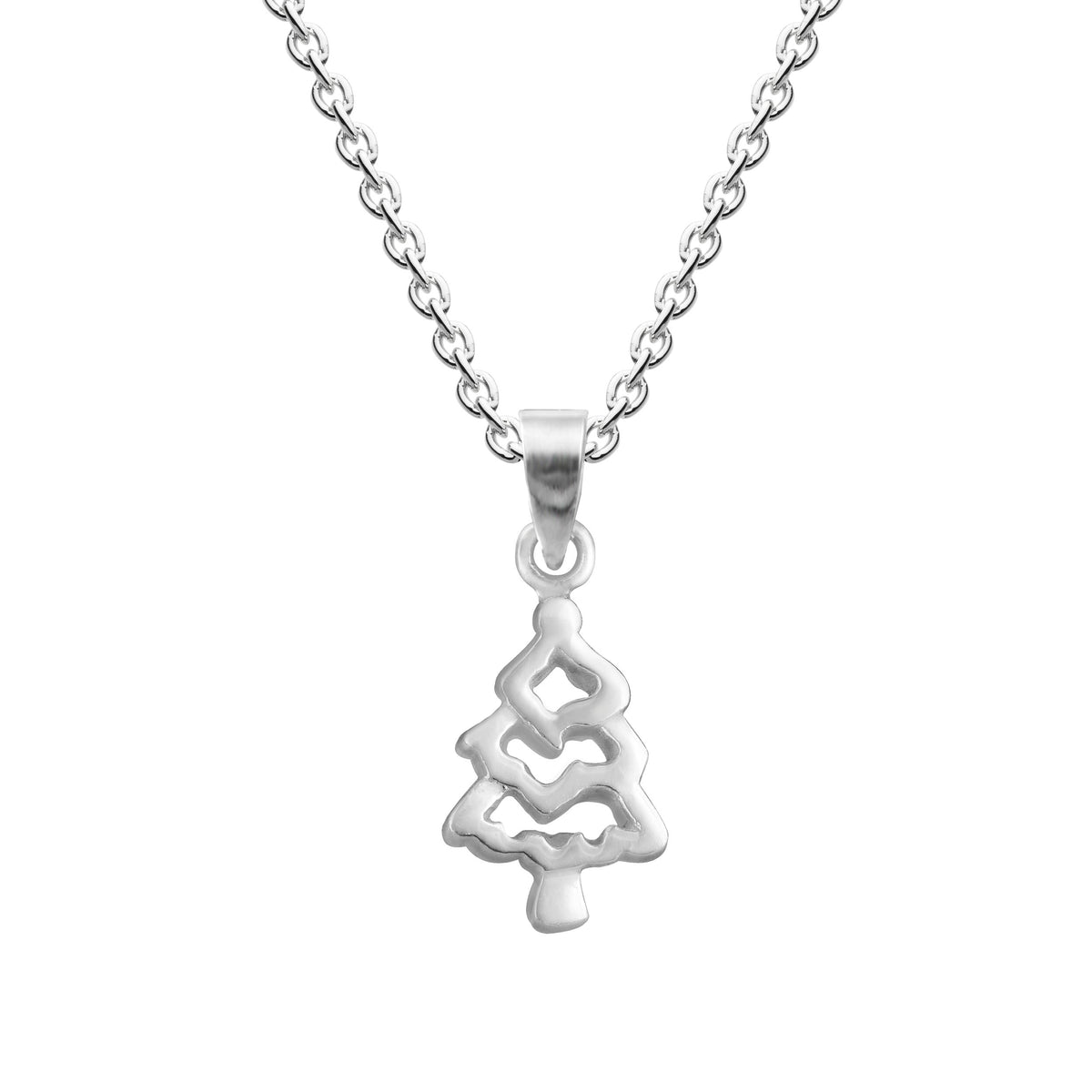 Dew Sterling Silver Mini Christmas Tree Necklace