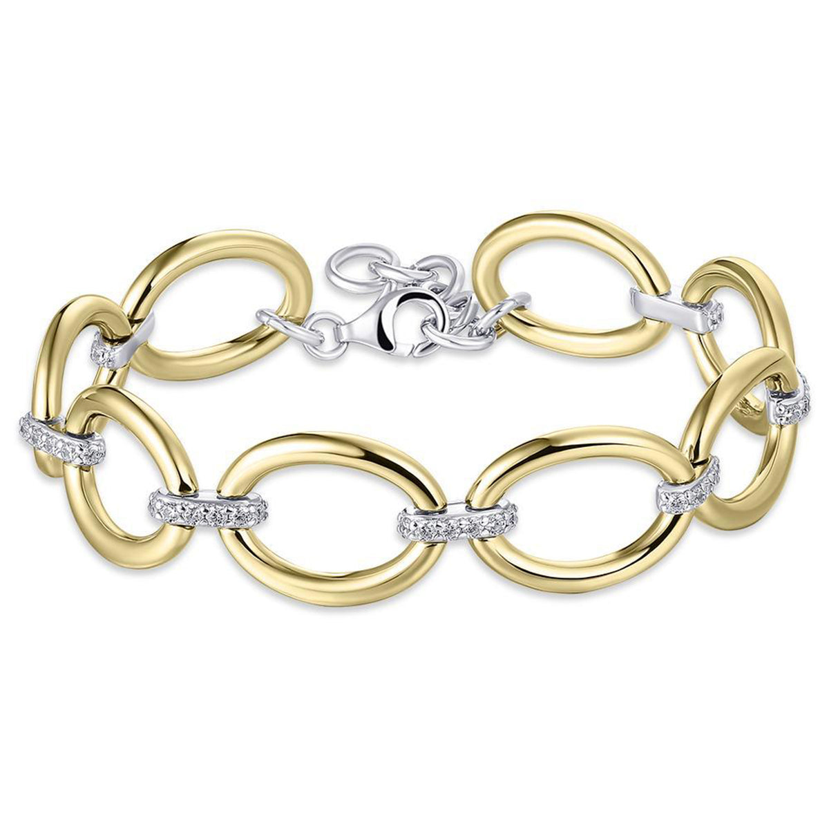 Gisser Two Tone Bold Oval Link Bracelet