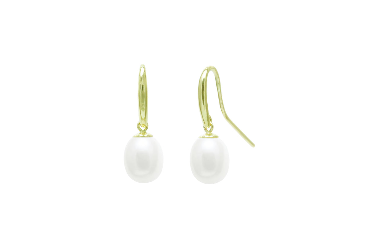 Freshwater White Pearl Teardrop Earrings