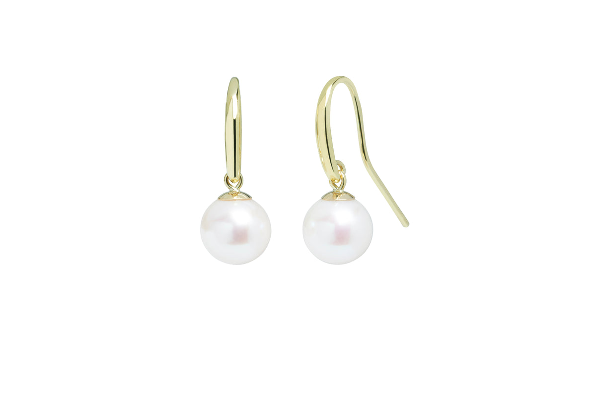 Freshwater White Pearl Drop Earrings