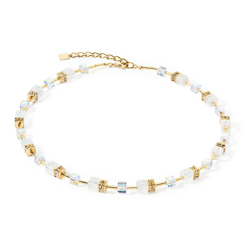 Coeur de Lion GeoCUBE® Iconic Nature Gold-Clear Necklace