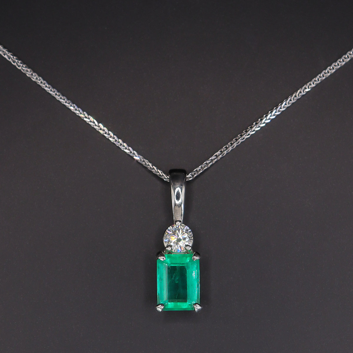 Pre-Owned Emerald & Diamond Pendant