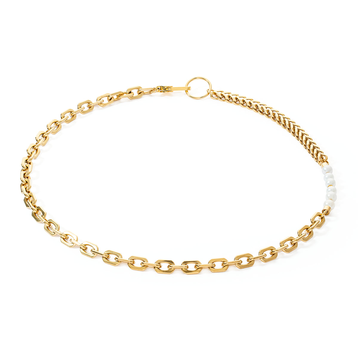 Coeur de Lion Shape Shifter Gold Plated Necklace with Freshwater Pearls