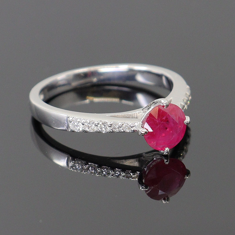 Pre-Owned 18ct White Gold Ruby & Diamond Ring