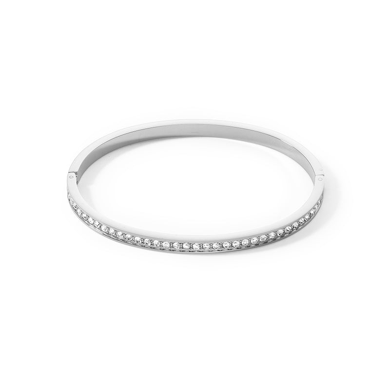 Coeur de Lion Stainless Steel & Clear Crystalsl Bangle