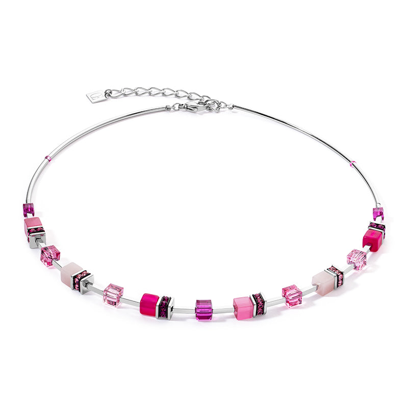 Coeur De Lion GeoCUBE® Iconic Lite Magenta Necklace