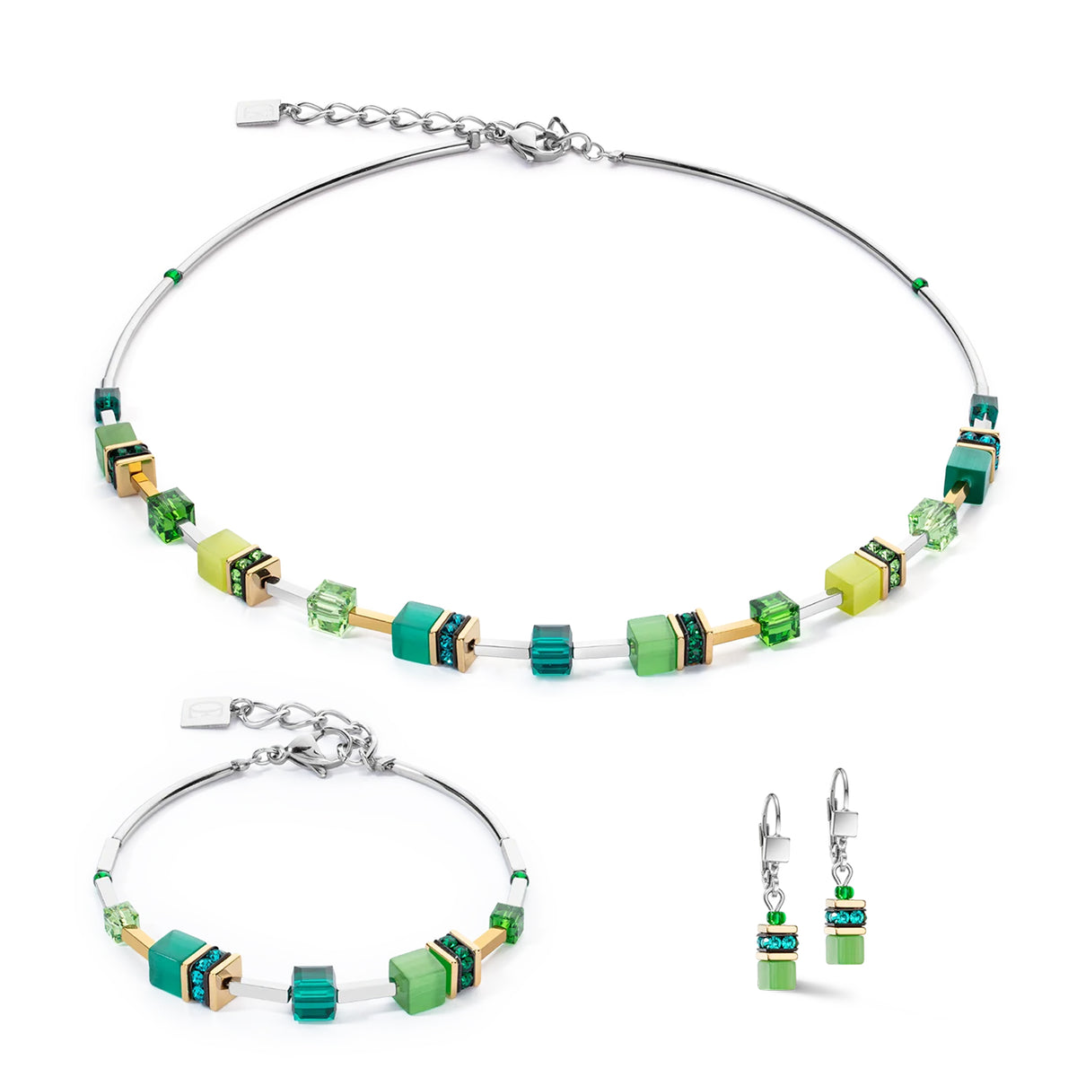 Coeur de Lion GeoCUBE® Iconic Lite Green Necklace