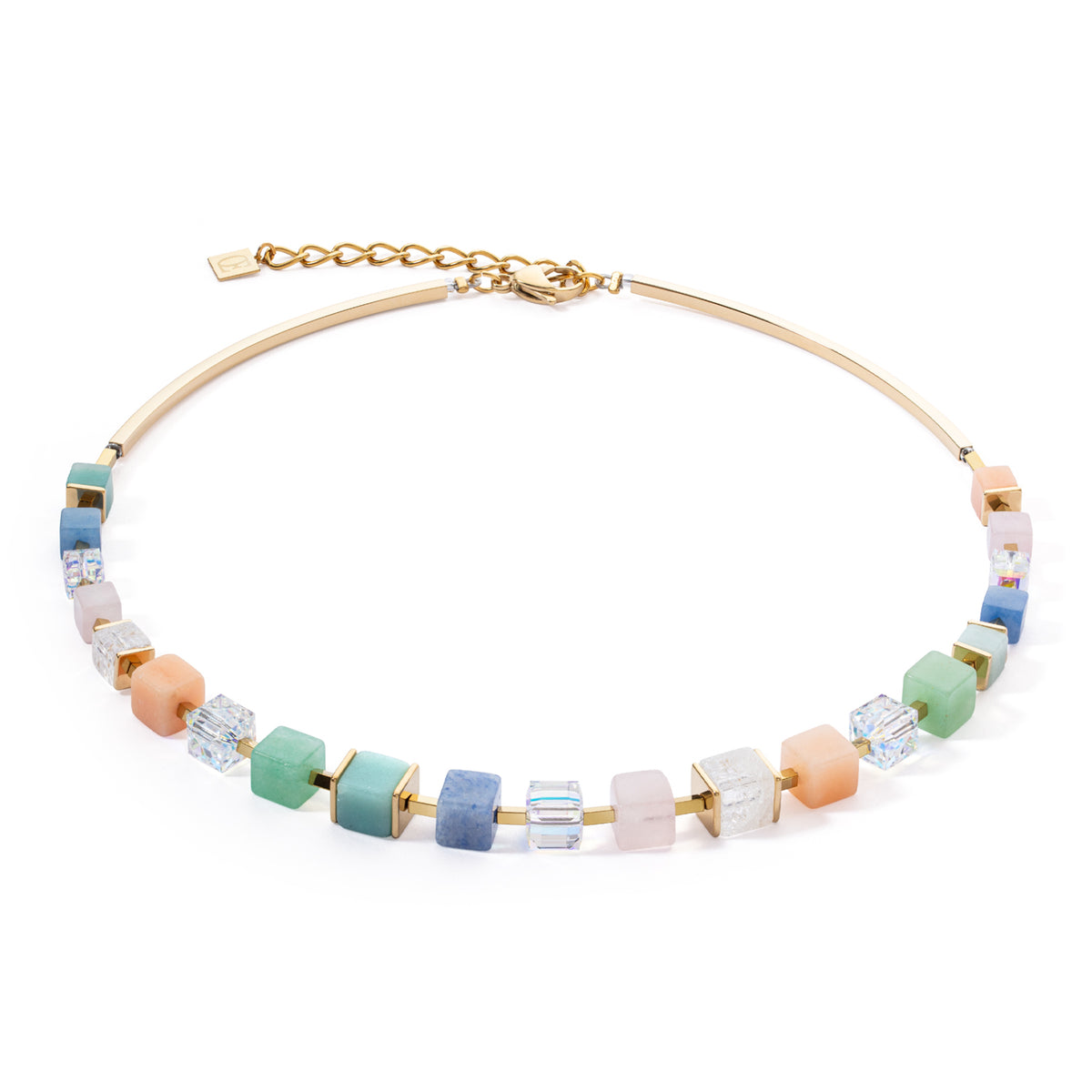 Coeur de Lion Precious Multicolour-Gentle Statement Cubes Necklace