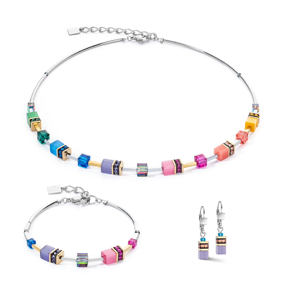 Coeur de Lion GeoCUBE® Iconic Rainbow Necklace