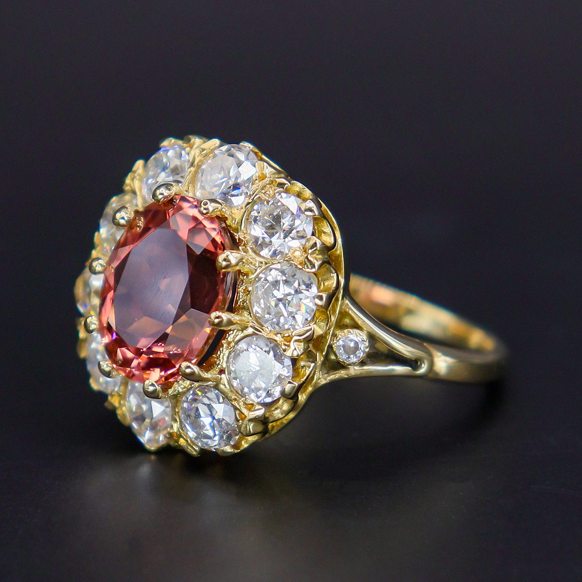 Pre-Owned Pink Tourmaline & Diamond Ring