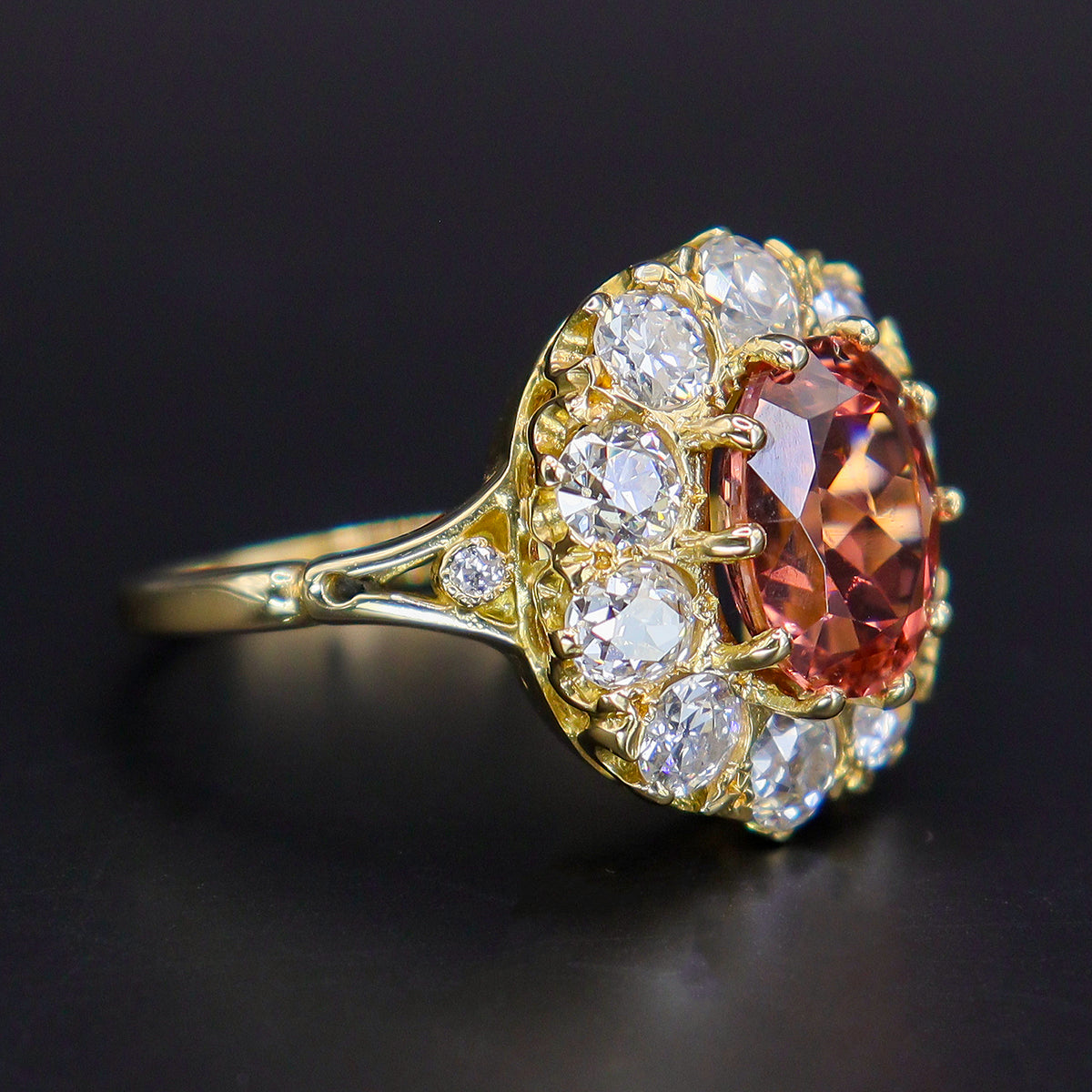 Pre-Owned Pink Tourmaline & Diamond Ring